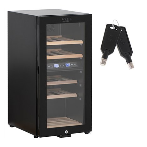 Adler | Wine Cooler | AD 8080 | Energy efficiency class G | Free standing | Bottles capacity 24 | Cooling type Compressor | Blac - 5